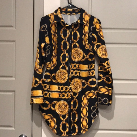 versace print dress